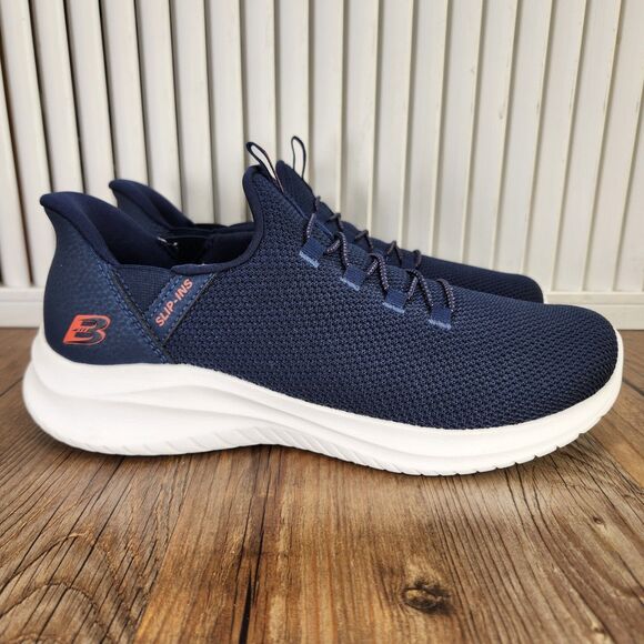 Skechers Slip-Ins Bobs Sport Zinergy Womens 8 Navy Blue Hands Free Walking Shoes - Picture 1 of 9